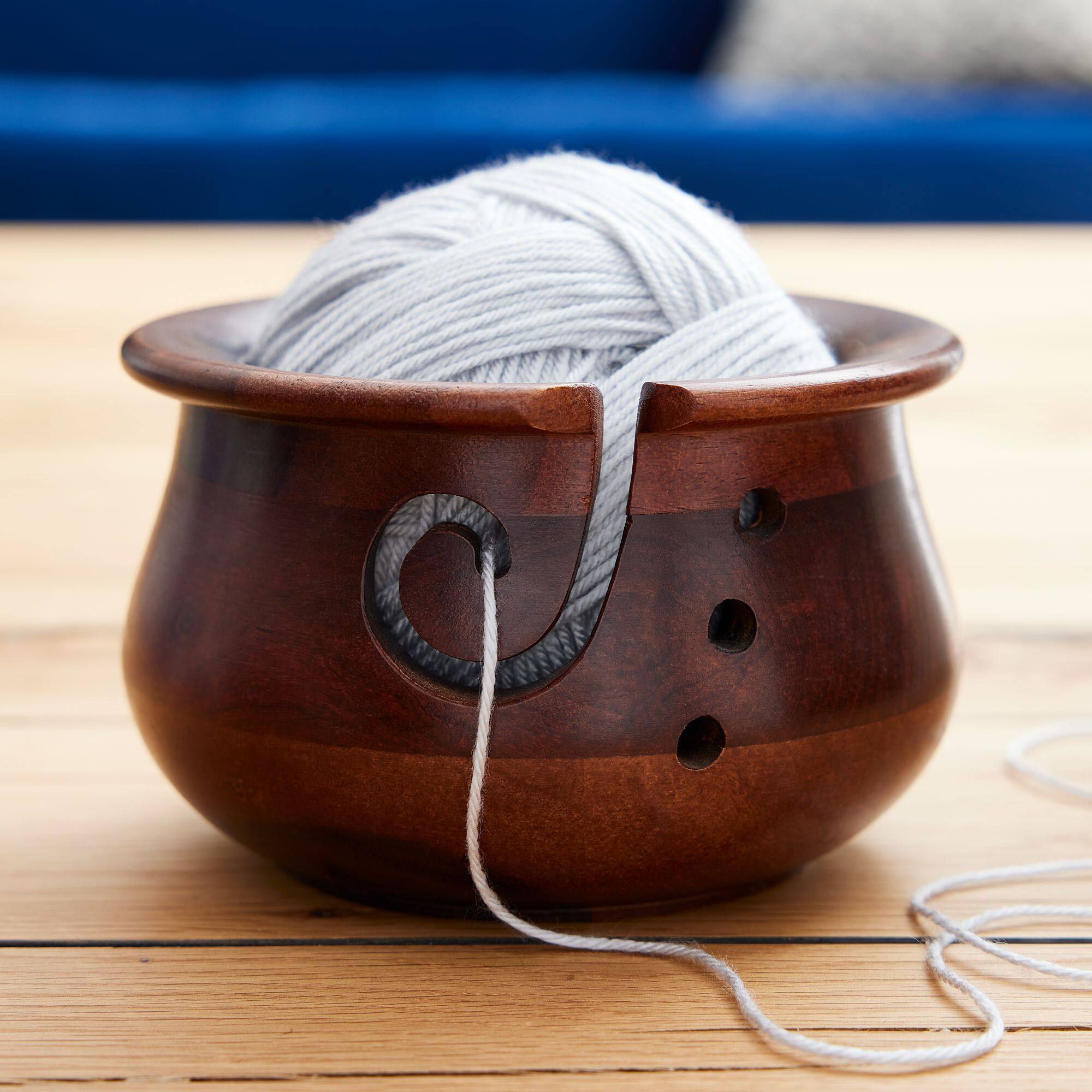 6 Pack: Curvy Sheesham Yarn Bowl by Loops & Threads™